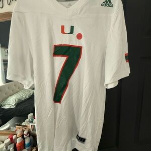 Adidas White and Green Sports Jersey